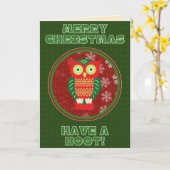 Funny Owl heeft een echte kerst Kaart (Gele Bloem)