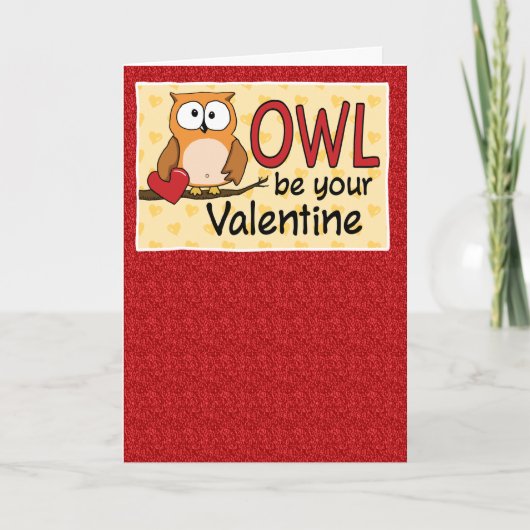Funny Owl Love You Valentijnsdag Feestdagen Kaart (Voorkant)