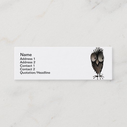 Funny Owl Mini Visitekaartje (Voorkant)