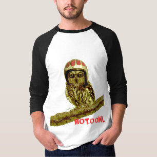 Funny Owl  motorfiets HELMET - dubbelzijdig T-shirt