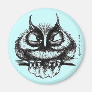Funny owl pen inkttekenmagneetontwerp magneet