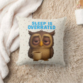 Funny Owl "Sleep Is Overrated" New Parents Kussen (Deken)