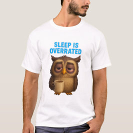 Funny Owl "Sleep Is Overrated" New Parents T-shirt