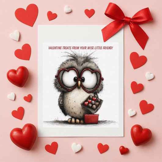 Funny Owl Valentine Card Notitiekaartje