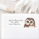 Funny Owl Waterverf Bird Collectie Etiket (Insitu)