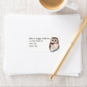 Funny Owl Waterverf Bird Custom Address Etiket (Insitu)