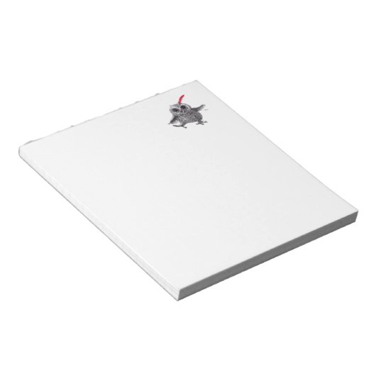 Funny Owl with Red Feather Notitieblok (Schuin)