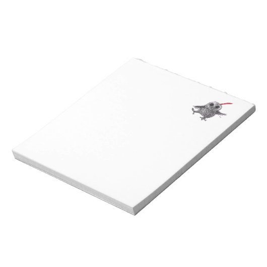 Funny Owl with Red Feather Notitieblok (Linkerzijde)