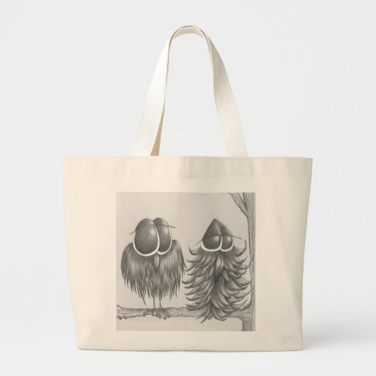 Funny Owls Grote Tote Bag (Voorkant)