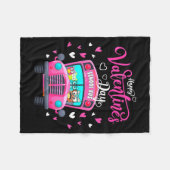 Funny Owls School Bus Driver Happy Valentines Day Fleece Deken (Voorkant (Horizontaal))