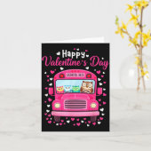 Funny owls school bus driver happy valentines day kaart (Gele Bloem)