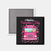 Funny Owls School Bus Driver Happy Valentines Day  Magneet (Voorkant / Achterkant)