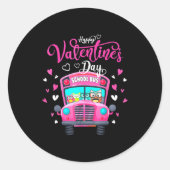 Funny Owls School Bus Driver Happy Valentines Day  Ronde Sticker (Voorkant)