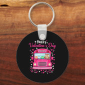 Funny Owls School Bus Driver Happy Valentines Day  Sleutelhanger (Voorkant)
