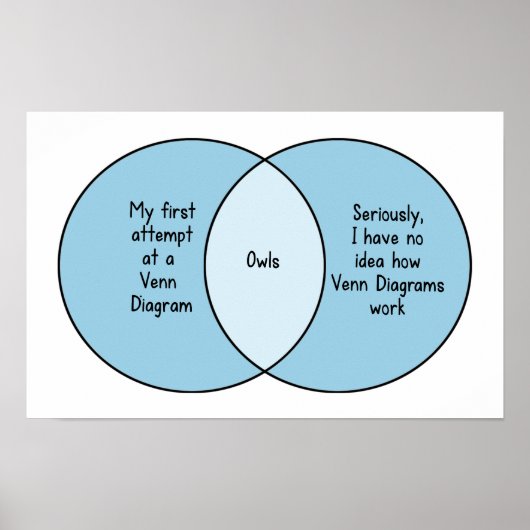 Funny Owls Venn Diagram Poster (Voorkant)