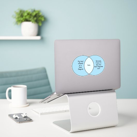 Funny Owls Venn Diagram Sticker (Laptop op bureau)