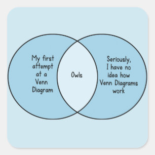 Funny Owls Venn Diagram Vierkante Sticker