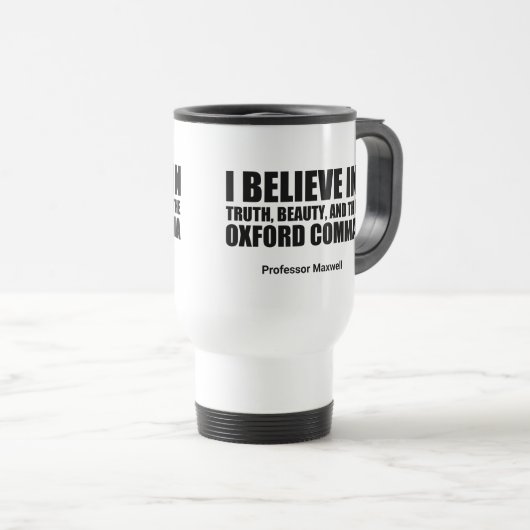 Funny Oxford Comma Grammar Humor Custom Teacher Reisbeker (Voorkant rechts)