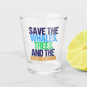 Funny Oxford Comma Shot Glas (Voorkant)