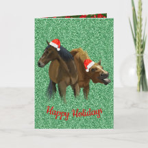 Funny paarden met kerstkerstkersthoed