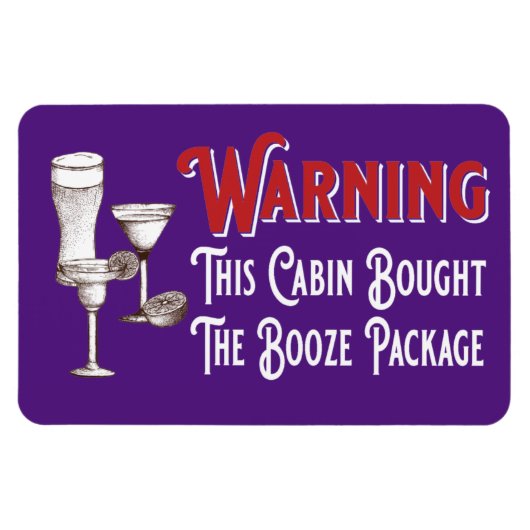 Funny Paars Booze Cabin door Cruise Ship Magnet Magneet (Horizontaal)
