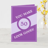 Funny Paars Personalized Brother 50th Birthday Kaart (Gele Bloem)