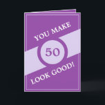 Funny Paars Personalized Brother 50th Birthday Kaart<br><div class="desc">Grappige Joke Paarse Gepersonaliseerde Broer 50e Verjaardag, een prachtig ontwerp bedoeld voor iedereen die op zoek is naar mooie verjaardagskaarten voor broertje, verjaardagskaarten voor oudere broertje of verjaardagskaarten voor jongere broertje, deze zou cool zijn. Het ontwerp is voorzien van een eenvoudige brede lijn en een cirkel met de leeftijd in...</div>