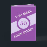 Funny Paars Personalized Brother 50th Birthday Kaart<br><div class="desc">Grappige Joke Paarse Gepersonaliseerde Broer 50e Verjaardag, een prachtig ontwerp bedoeld voor iedereen die op zoek is naar mooie verjaardagskaarten voor broertje, verjaardagskaarten voor oudere broertje of verjaardagskaarten voor jongere broertje, deze zou cool zijn. Het ontwerp is voorzien van een eenvoudige brede lijn en een cirkel met de leeftijd in...</div>