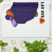 Funny Paars Ram Chinees Jaar Zodiac Kitchen Towel Theedoek (Gevouwen)