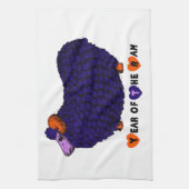 Funny Paars Ram Chinees Jaar Zodiac Kitchen Towel Theedoek (Verticaal)