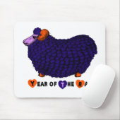 Funny Paars Ram Chinees Jaar Zodiac Mousepad Muismat (Met muis)
