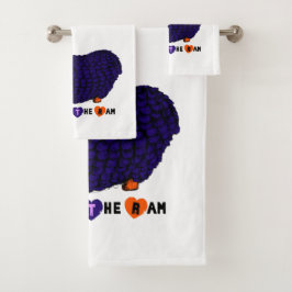 Funny Paars Ram Chinese Year Zodiac Towel Set Bad Handdoek