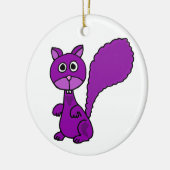 Funny Paars Squirrel Cartoon Keramisch Ornament (Links)