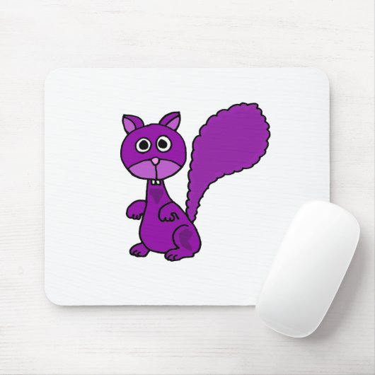 Funny Paars Squirrel Cartoon Muismat (Met muis)