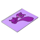 Funny Paars Squirrel Cartoon Notitieboek (Linkerzijde)