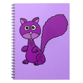 Funny Paars Squirrel Cartoon Notitieboek