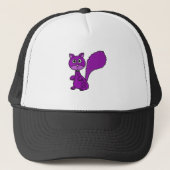 Funny Paars Squirrel Cartoon Trucker Pet (Voorkant)