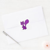 Funny Paars Squirrel Cartoon Vierkante Sticker (Envelop)