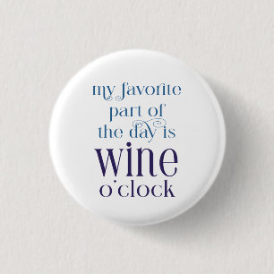 Funny Paars WIne O'Clock Ronde Button 3,2 Cm