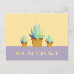Funny Paars Yellow Aloe Vera Succulent Briefkaart