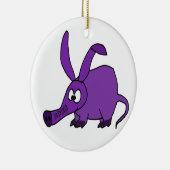 Funny Paarse Aardvark Keramisch Ornament (Rechts)