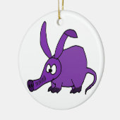 Funny Paarse Aardvark Keramisch Ornament (Links)
