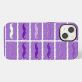 Funny Paarse Mustache iPhone Hoesje (Achterkant horizontaal)