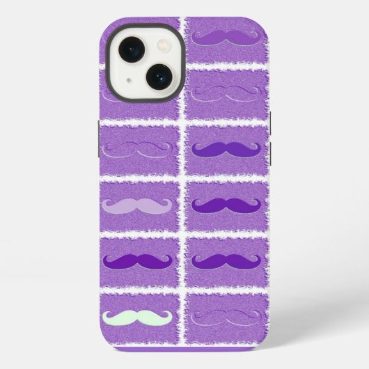 Funny Paarse Mustache iPhone Hoesje (Achterkant)