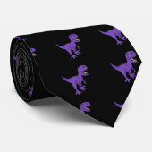 Funny Paarse T-Rex Dinosaur Cartoon Stropdas (Opgerold)