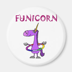 Funny Paarse Unicorn met Hula Hoop Magneet