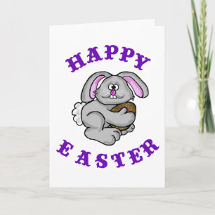 Funny Paascard Bunny met antioxidant Eieren Feestdagen Kaart