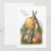 Funny  Paaskonijnen en geverfde eieren Feestdagenkaart (Voorkant / Achterkant)