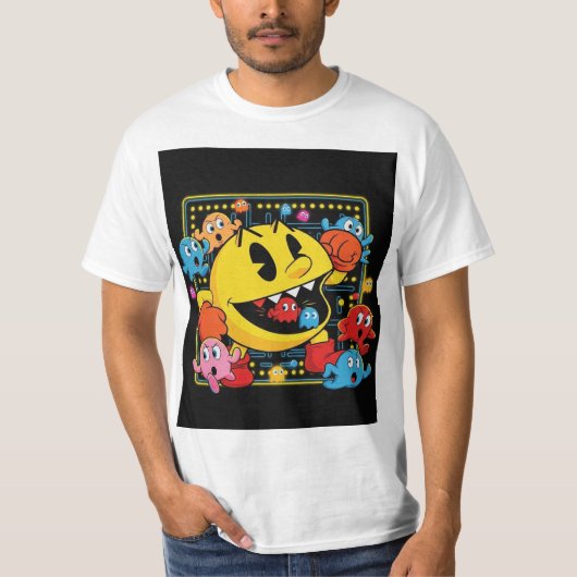 Funny Pac-Man T-Shirt – Retro Arcade Gaming Tee (Voorkant)