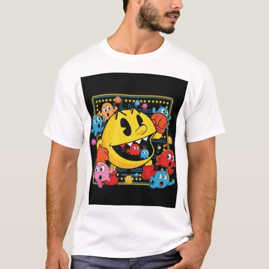 Funny Pac-Man T-Shirt – Retro Arcade Gaming Tee (Voorkant)
